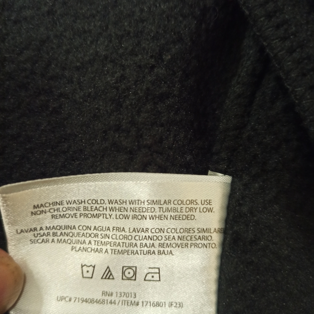Orvis Men's Sz. XXL, Solid Black w/ Orange Accents Zip Up Fleece Jacket, NWT - Picture 8 of 15